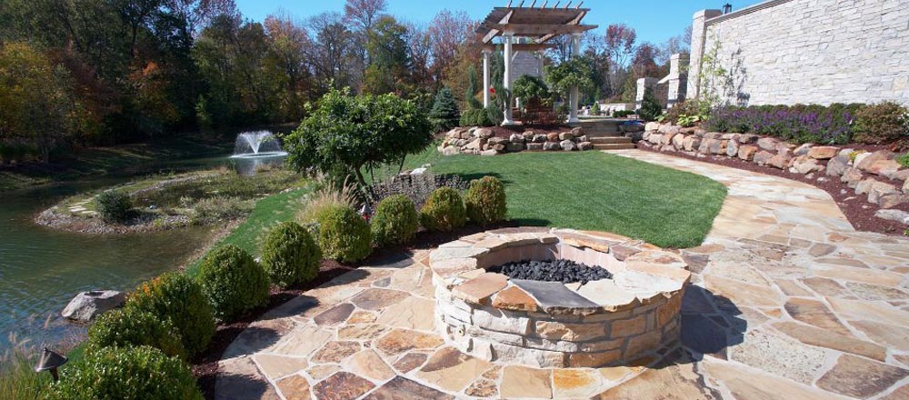Outdoor fire pit and gazebo.